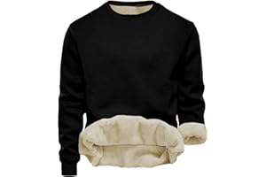 Tincini Herren Sweatshirt Winter Dickes Fleece Pullover Casual Rundhals Gefüttert Sweater Warm Langarm Pulli Winterpullover