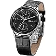 FEICE Mens Watches Bauhaus Automatic Watch Stainless Steel Mechanical Watch Wristwatch Casual Dress Watches for Men with Leather Bands Date -FM121