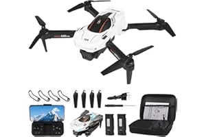 EUAKEE Mini Drone para Niños con Camara 1080P,WiFi FPV RC Quadcopter para Principiantes,Posicionamiento óptico de Flujo Evasión Activa de Obstáculos Modo Órbita,Mini Drone con 2 Baterías para Niños (Blanco)