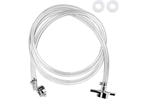 CPROSP CRPOSP 1m Tuberías de Gas de Cerveza 5/8 7mm con juntas y Tuercas de Mariposa, para Elaboración en Casa, Para conexión a Regulador de Presión CO2