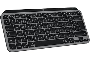 Logitech MX Keys Mini for Mac Minimalist Wireless Keyboard for MacBook Pro,Macbook Air,iMac,iPad, Compact, Bluetooth, Backlit Keys, USB-C, Fast, fluid Typing, QWERTY UK English Layout - Grey