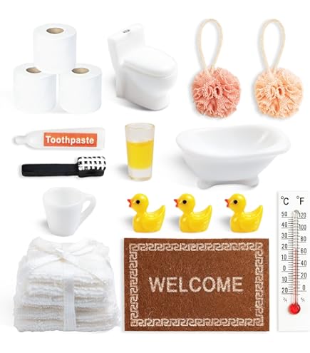 15-teiliges Wichtel Badezimmer Zubehör Set – Miniatur Für Puppenhaus & Wichteltür