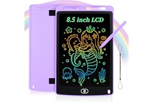 Coolzon Tablette D'écriture LCD Coloré 8.5 Pouces pour Enfants et Adultes Convient Portable, Ecriture LCD Tablette Dessin Magique Grands Cadeauxs pour 3 4 5 6 7 ans Garçons Filles (Violet)