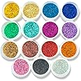 UGLS 15 Colors Glitter Set, Fine Glitter for Resin Arts, Nail Art and Craft Supplies Glitter, Festival Glitter 5gm Each Colour