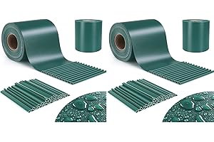 TLSUNNY Strisce frangivista in PVC per recinto, frangivista per stuoie a Doppia Asta, 70 x 19 cm, con 60 Clip di Fissaggio, per Recinzione, Opaca, Protezione dal Vento, Anti-UV, 450 g/m², Verde
