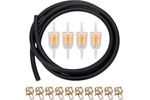 TEOKANTZ Kit di Tubo Benzina Ø6mm - 2 Metri Tubo Gasolio 6mm, 4 Filtri Carburante 6mm/8mm, 10 Fascette Stringitubo Carburante 11mm