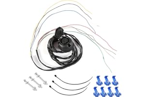 SPARKMOTO Enchufe de Remolque 13 Polos Hembra con Cable, Kit Enchufe Remolque 13 Pines con 2 m Cable precableado de 8 núcleos para remolques,Coche caravanas,Enchufe de Conexión de Remolques 13 Pines