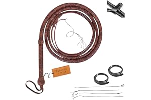 BANTORO CRAFTS marrón Indiana Jones Látigo de Cuero de Canguro Látigo 16 Hilos Cuero Trenzado Vientre de Cuero y Refuerzo de Cuero en el Interior Equitación Ecuestre Látigo de Cuero para