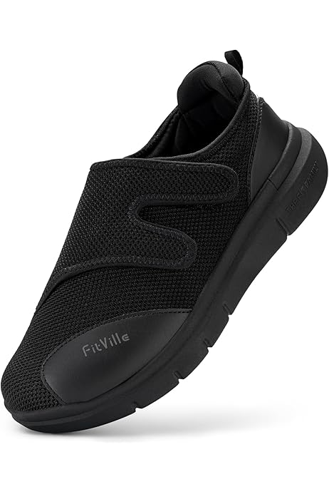 Chaussures De Marche FitVille Pour Hommes Pieds Larges - Baskets Légères Respirantes - Semelle 5cm