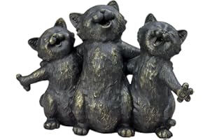 Bits and Pieces - Estatua de gatitos cantando - Escultura de jardín de gatos cantando - Gran regalo decorativo para animales