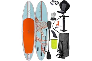 ‎BRAST BRAST® SUP Board, Shark, Inflatable Stand Up Paddle Set, 300–320 cm, Many Models, Includes Special Accessories, 2-in-1 Paddle, Kayak Seat, Action Cam Holder, Foot Strap, Pump, Backpack