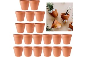 kaiyaya 20 Pièces Pot de Fleur,Pots de Fleurs en Terre Cuite Semis Petit Fleur Plante,Mini Terracotta Terre Cuite Pots Plante avec Trou de Drainage,pour L'Intérieur et Les Jardins(3,5 X 3 cm)