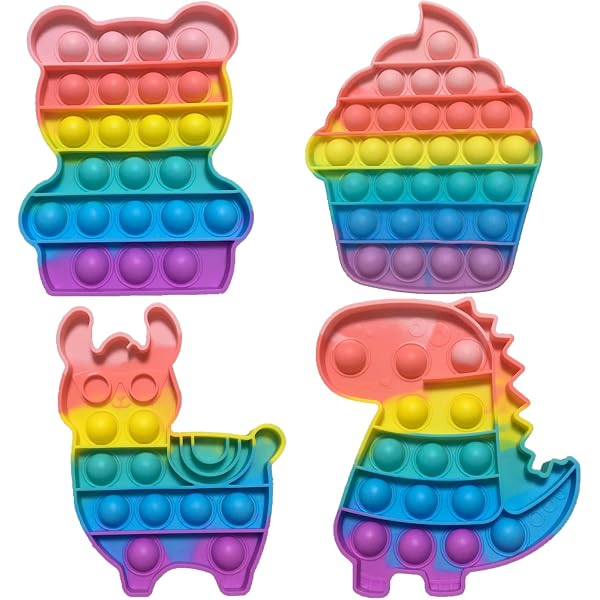 Lot De 2 Pop Fidget – Jouet Anti-stress En Silicone, Popit à Bulles Pour Concentration Et Calme, Enfant Et Adulte