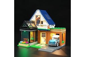cooldac Kit d'éclairage LED pour maison familiale Lego 60398 City avec kit de voiture électrique (éclairage seulement, pas de Lego), kit d'éclairage décoratif créatif compatible avec Lego 60398 City