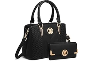 Miss Lulu Handtasche Damen Mittelgroß Henkeltasche Elegante Schultertasche Tasche für Damen mit Lychee Muster damenhandtasche aus PU Leder mit Abnehmbarer Schultergurt