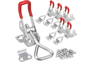 LIULIUSHUN 6 Pcs Loquet a Bascule, Loquet à Bascule, Cerradura Sauterelle de Serrage Réglables, Fermeture à Levier à Ressort Fermoir à Bascule, Fermeture Remorque en Métal pour Armoires Valises Portes(100 kg)