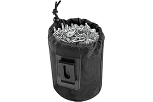 ALNKDH Tool Pouch for Screws and Nails,Wear Resistant Small tools Storage Bag with Metal Belt Clip Attachment For Builders Electrician's Hammer Frame And Nail Bag Organizer 13 x 19.5cm
