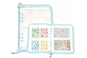 PATIKIL Sticker Organizer Binder, Reusable A5 Sticker Album Collecting Book Glitter Cover Zipper Binder with 220 Pocket, Blue