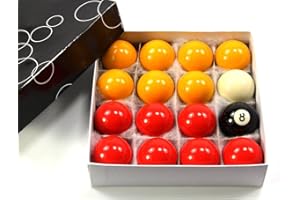 Funky Chalk 48mm ECONOMY RED & YELLOW POOL Ball Set – 1 7/8Inch (48mm) - 16 Balls