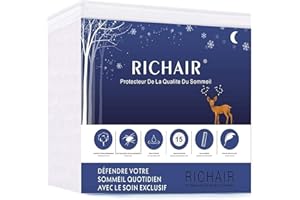 RICHAIR - Coprimaterasso Matrimoniale Impermeabile 130x200 cm Bambini Proteggi Materasso Fino a 30 cm, Tessuto Cotone Oeko-Tex, Super Morbido & Traspirante, Anallergico, Antiacaro,Antibatterico