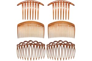 SGERUFZ 6 Mini Peinetas para el Pelo, Peinecillos Laterales Franceses de Acetato de Celulosa, Diseño Vintage, Ideal para Todo Tipo de Cabello