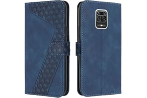 OKZone Funda para Xiaomi Redmi Note 9 Pro/Note 9 Pro MAX/Note 9S, PU Cuero Flip Carcasa Fundas Móvil de Tapa Libro Caso Piel PU Billetera Tarjetero Case Telefono Cubrir Móvil Phone Cover (Azul)
