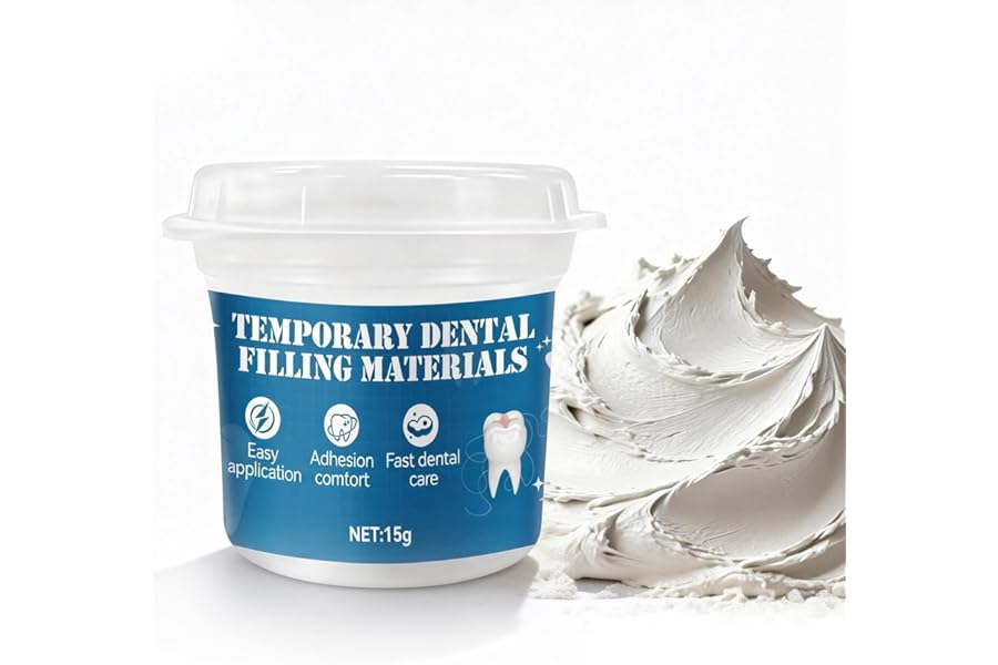 Tooth filling, temporary tooth filling, tooth cement self-hardening, durable, tooth repair kit, temporary tooth filling material for fillings for caries/attachment of coronations - 15 g