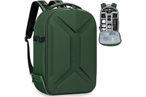 FREEAMG Hardshell Camera Backpack, Photography Camera Bag, Water-Resistant Anti-shock camera backpack with Tripod Holder & 15.6" Laptop Compartment Compatible with Canon/Nikon/Sony