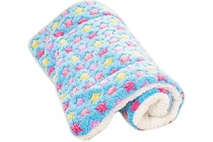 Hoylson Couvertures pour Chien Chat Moelleux Coussins Chiot Tapis Lavable Petit Moyen Grand (L, Bleu)
