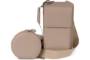 styleBREAKER Damska torba zestaw 2-częściowy mini torba z kieszenią na telefon komórkowy i ochroną RFID, torba na ramię, torba na telefon komórkowy, torba Crossbag 02012385, szarobrązowy, jeden