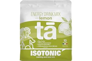 Boisson Énergétique fabriquée en France. Apport en Glucides, Electrolytes (sodium, magnésium, potassium) Vit (C, B6, B12) et BCAA. Sac de 520g soit 13 bidons de 500ml (Citron)