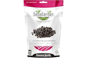 Seba Garden - PGI Premium Grade Kampot Pepper - 100g - Peppercorns - Organically Grown in Kampot/Cambodia (Black Pepper)