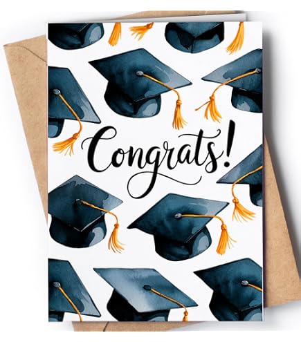 AFIE Biglietto Di Auguri Per Laurea Con Busta – Sincere Congratulazioni – Design Con Cappello E Pergamena – Made In Europe