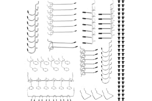 Hivio Heavy Duty Pegboard Hooks - 100 Pcs, Peg Locks, Fits 1/8" & 1/4" Pegboards