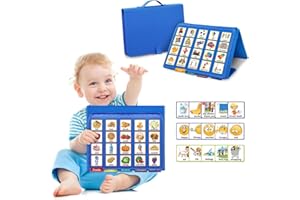 Boczif Visual Communication Book, Nonverbal Communication Board, Autism Language Vocabulary Learning Materials, Speech Articulation Therapy Cue Cards for Kids, Toddler Behavior Book for Home School