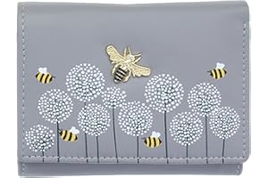 Mala Leather Moonflower Collection Small Leather Purse RFID Blocking 3552_56 Grey