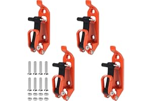 EXLECO 4 X 17-40mm Schaufelhalter Dachträger Schaufel Halterung Axthalter Dachträger Zubehör Spannverschluss Gummi Verschlusslager Wandmontagehalterungen für Lastwagen Auto Boot Werkzeug Spaten Orange