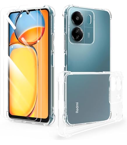 thumbnail: Didisky Hoesje Voor Redmi 13C 4G – Transparante TPU Hoes + 3x Glazen Screenprotector, Volledige Bescherming, Slanke Pasvorm