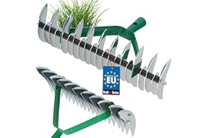 KOTARBAU® Râteau avec Aérateur de Gazon Râteau de Coupe 360 x 130 mm Aérateur de pelouse Cultivateur de pelouse Râteau Scarificateur à Main Outils de Jardinage