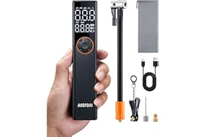 ‎ASTROAI AstroAI Fahrradpumpe Elektrische Luftpumpe, 150PSI Mini Tragbare Akku Fahrradpumpe alle ventile, Hochspannungsmotor Speziell für Fahrrad, Wiederaufladbare für Stadtrad, Rennrad, Mountainbike, Orange