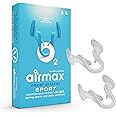 Airmax sport nasal dilator - 76% more air flow - Breathe easy through the nose - Breathing trainer for running, cycling, fitness, yoga and endurance sports - 4 months relief - 2 pack small transparent