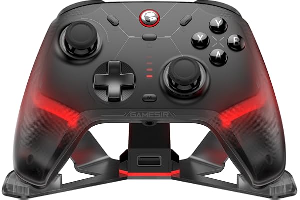 GameSir Cyclone 2 Mando PC Inalámbrico con Base de Carga,TMR, RGB (Negro) | Mag-Res TMR Sticks 1000Hz Report Rate Hall & Micro 2-en-1 Triggers RGB Lighting with Charging Dock for PC/Switch/iOS/Android