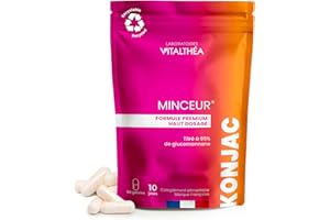 LABORATOIRES VITALTHÉA KONJAC | Actif 100% naturel | 60 gélules | Effet Satiété, Ligne & Transit – à consommer dans le cadre d’un régime hypocalorique | Fabrication France