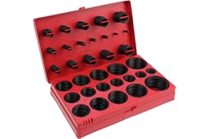 Gueenky 419 Pieces Juntas Tóricas de Goma de Nitrilo, 3-50 mm Caja de O-Ring de Goma, 32 Tamaño Juego de Arandelas Sellado con Ganchos, Juego de Juntas de Anillo Surtido para Plomería Hidráulica