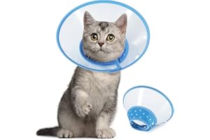 Vivifying Pet Cone, Adjustable Cat Cone, 5.7-8 Inches Lightweight Elizabethan Collar for Puppies, Small Dogs and Cats (Blue)
