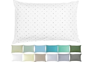 P'tit Basile - Funda de Almohada para bebé niños y Cuna - 40x60 cm - Mini Estrellas - Tela 100% algodón orgánico Certificado y Libre de sustancias nocivas para bebés