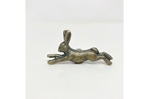 KNOBS BY BLOSSOM Antique Brass Animal Inspired Rabbit Design Knobs - Iron Drawer, Vanity, Wardrobe, Door, Cabinet & Cupboard Knobs - Bronze for Dressers, Chests, Children’s Bedrooms - Handcrafted