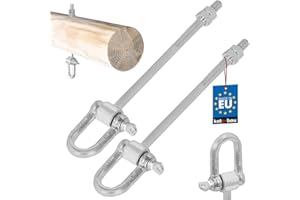 KOTARBAU® Juego de 2 Ganchos M12 x 190 mm Gancho para Columpio Jardin Sillas Colgantes Hamaca Jardin Gancho para Colgar con Grillete y Perno Fijación de Pernos Galvanizado