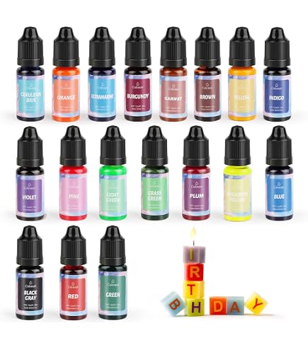 Tintura Liquida Per Candele – Kit 10 Colori Vivaci Da 10 Ml – Altamente Concentrata, A Base Di Olio, Per Cera Di Soia, Paraffina E Sapone