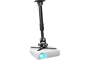 Duronic PB04XL Support pour Vidéoprojecteur Plafond | Rotatif 360° Inclinable 90° et Pivotable 40° | Charge maximale de 13,6 kg | Bras Extensible | Idéal pour Home Cinema présentations conférences